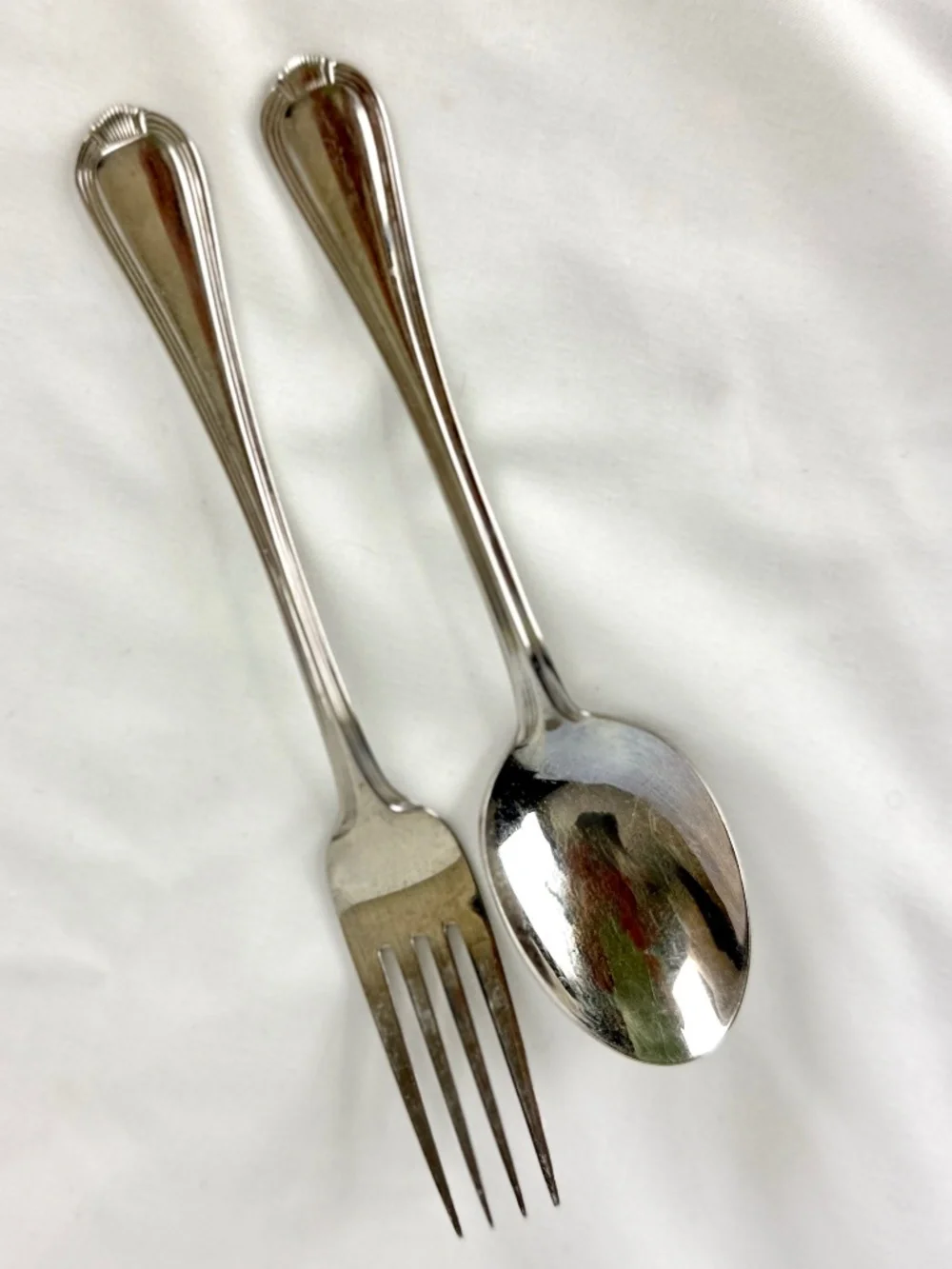 2 pc Vtg Pfaltzgraff Addison Dinner Forks Spoon 18/8 Stainless Steel Excellent